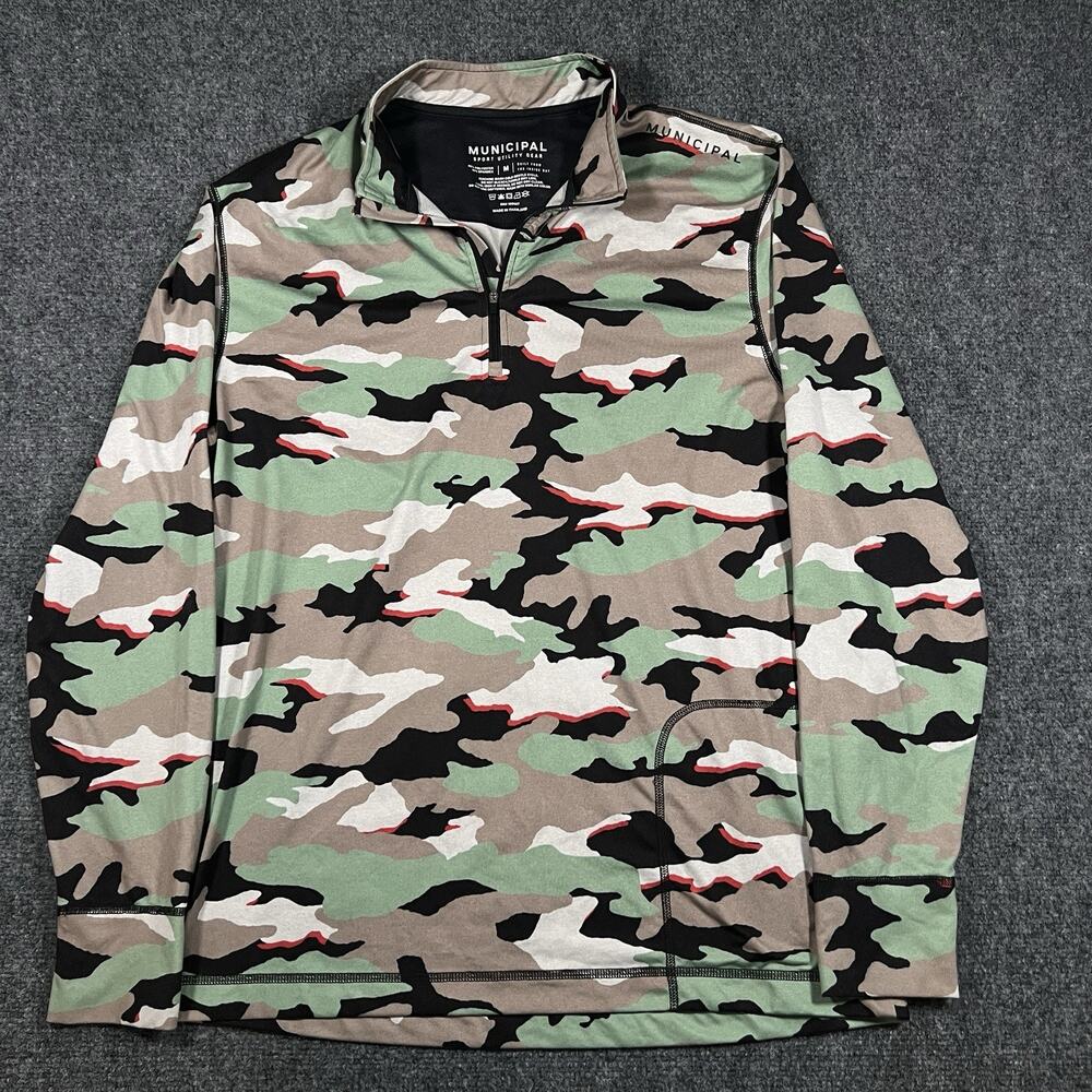 Municipal Sport Utility Gear 1/4 Zip Men M Pullover Sweatshirt Performance Camo